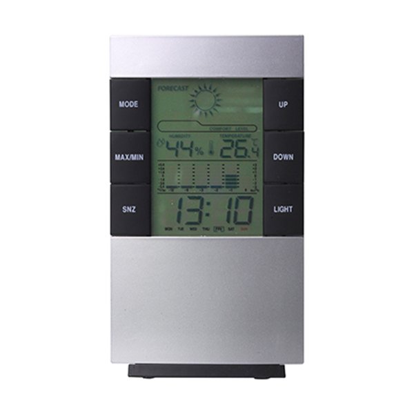 Desk or wall weather station with clock