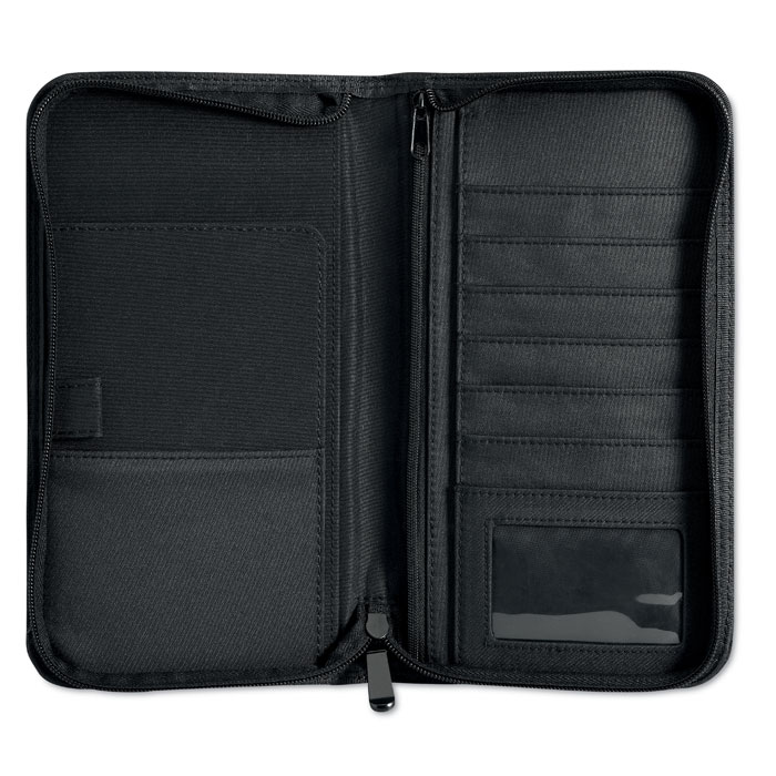 Travel wallet with zipper