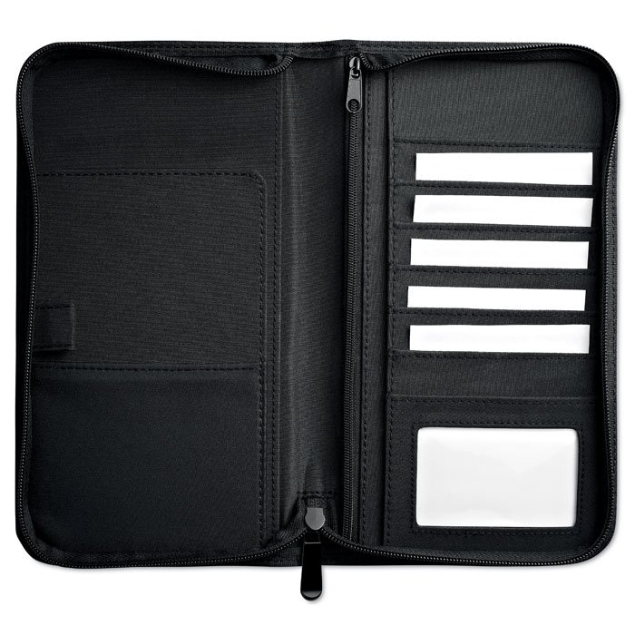 Travel wallet with zipper
