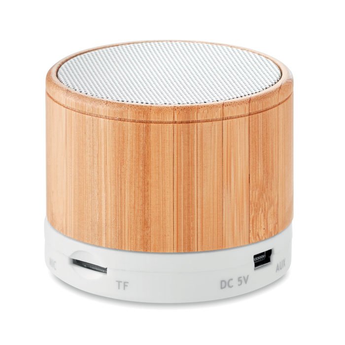 Round Bamboo Wireless Speaker