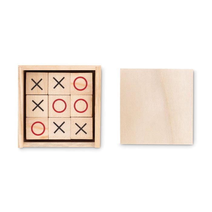 Wooden tic tac toe game set