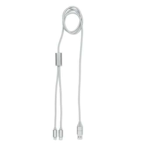 2-in-1 Charging cable in aluminium 120cm