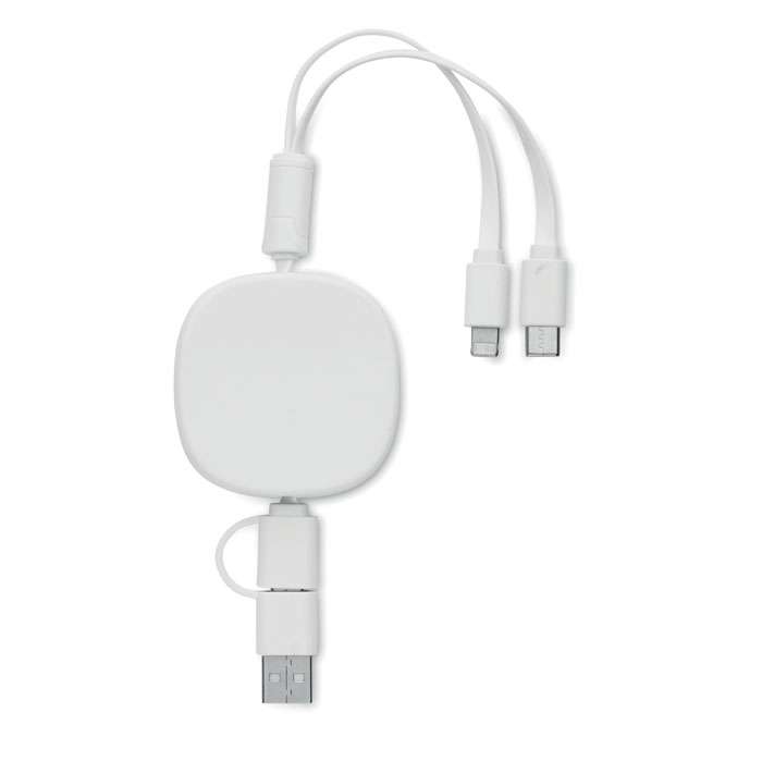 Multi-USB retractable charging cable