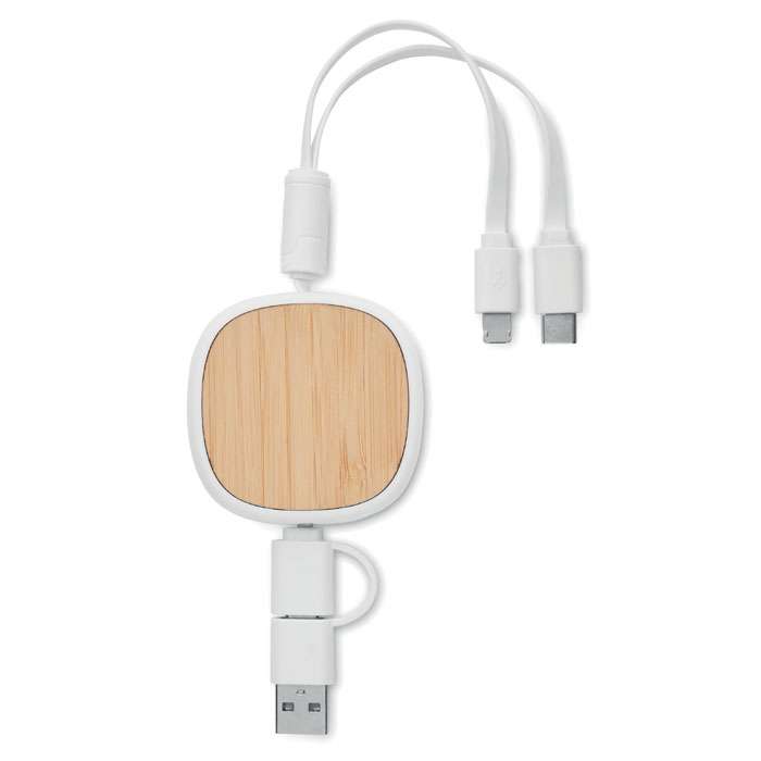 Multi-USB retractable charging cable