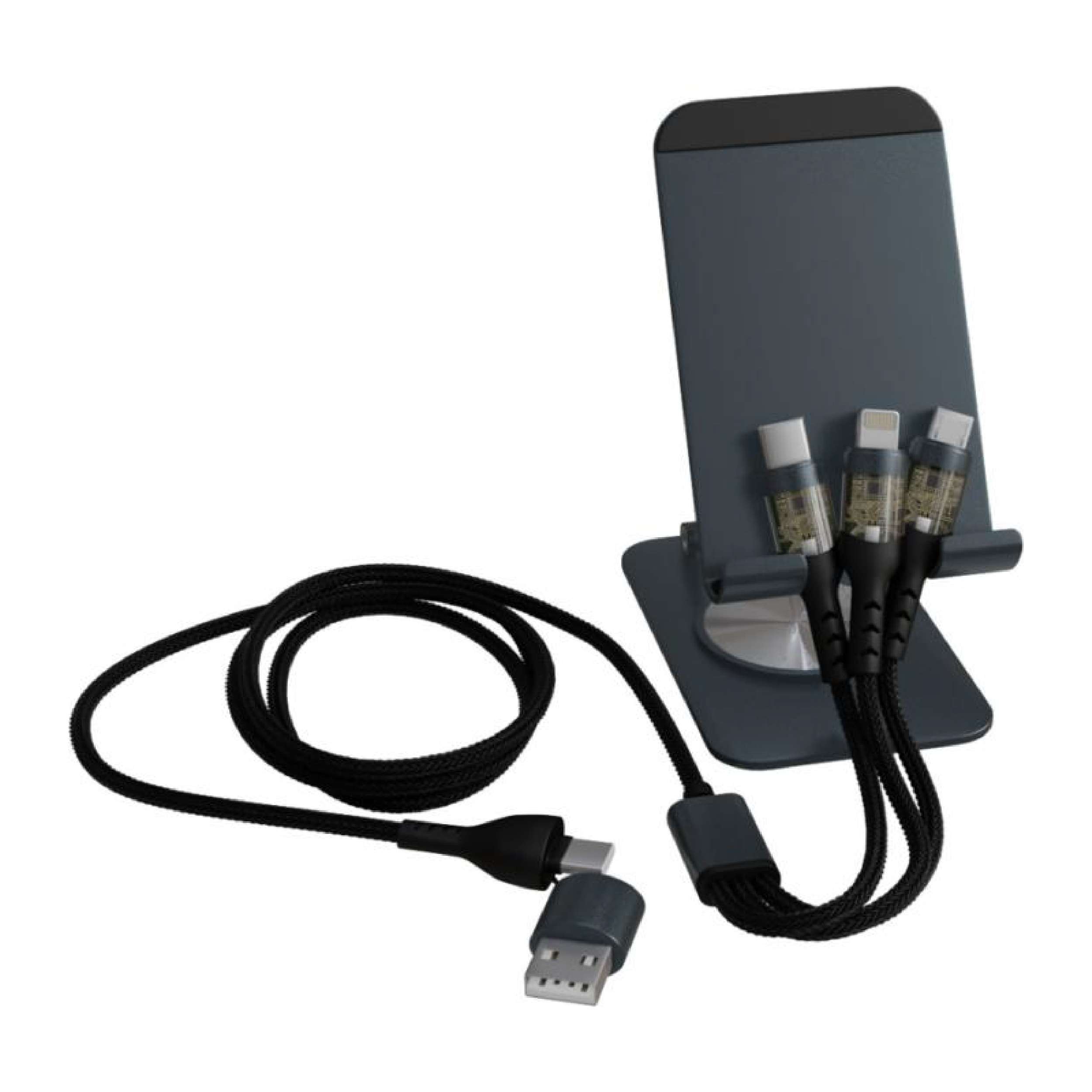 Phone stand with 3 in 1 charger