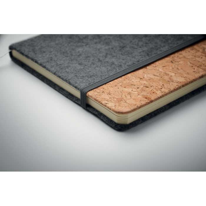 A5 notebook RPET felt cover and cork