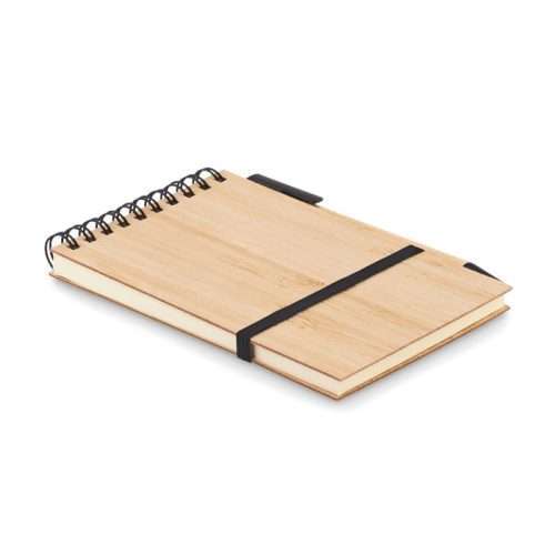 Bamboo cover A6 Notebook with pen