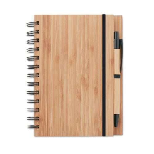 Bamboo cover Notebook with pen