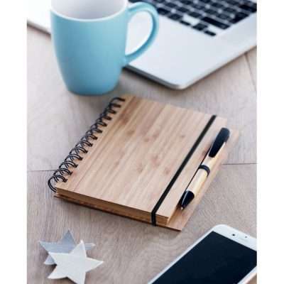 Bamboo cover Notebook with pen