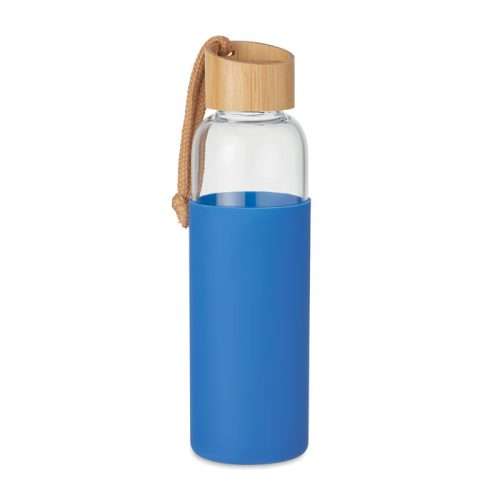 Glass bottle with silicone pouch