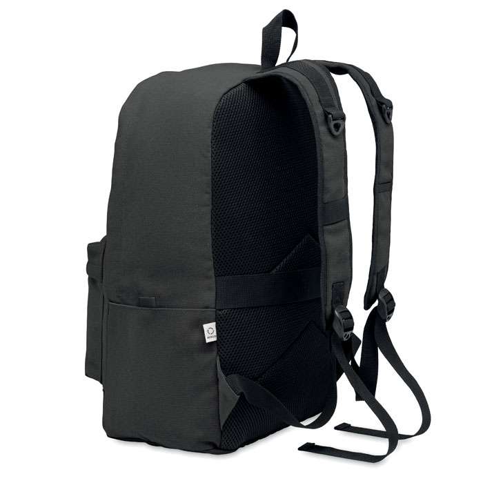 Laptop backpack in recycled canvas