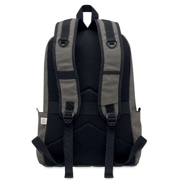Laptop backpack in recycled canvas