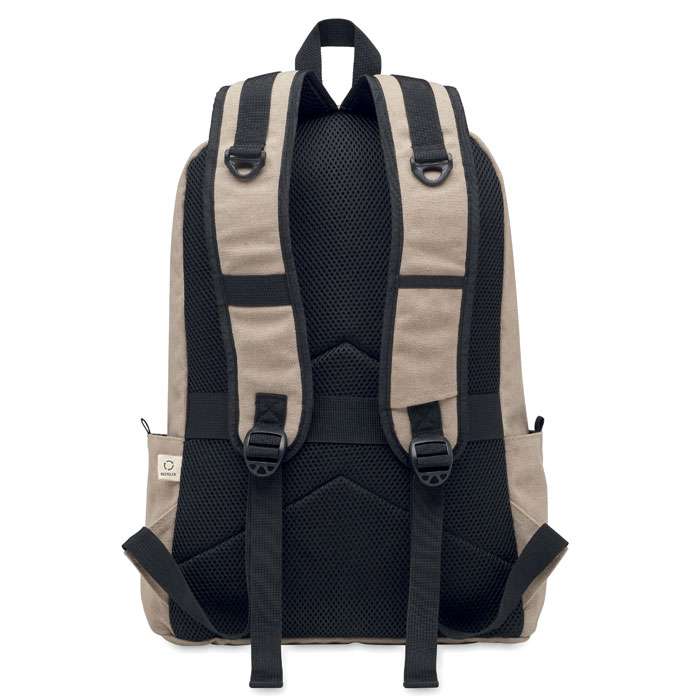 Laptop backpack in recycled canvas
