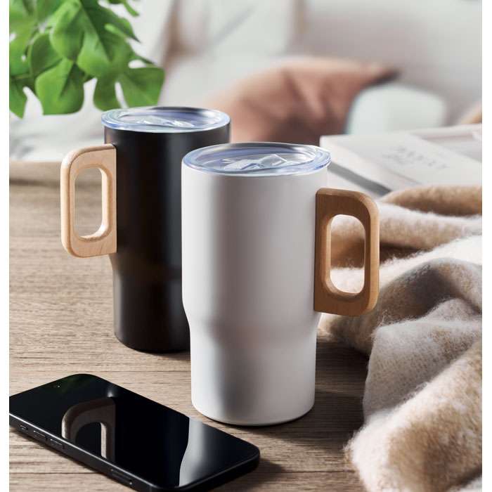 Recycled metal travel mug