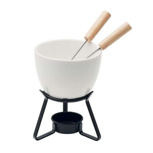 Small ceramic fondue set for two