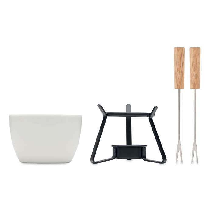 Small ceramic fondue set for two