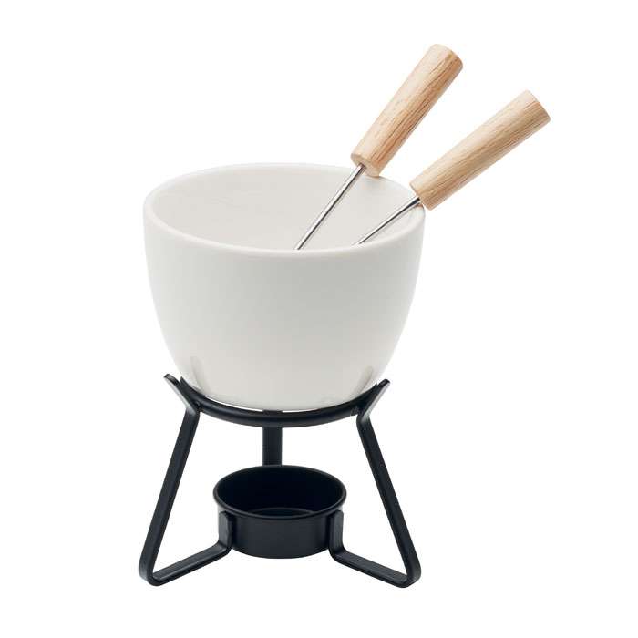 Small ceramic fondue set for two