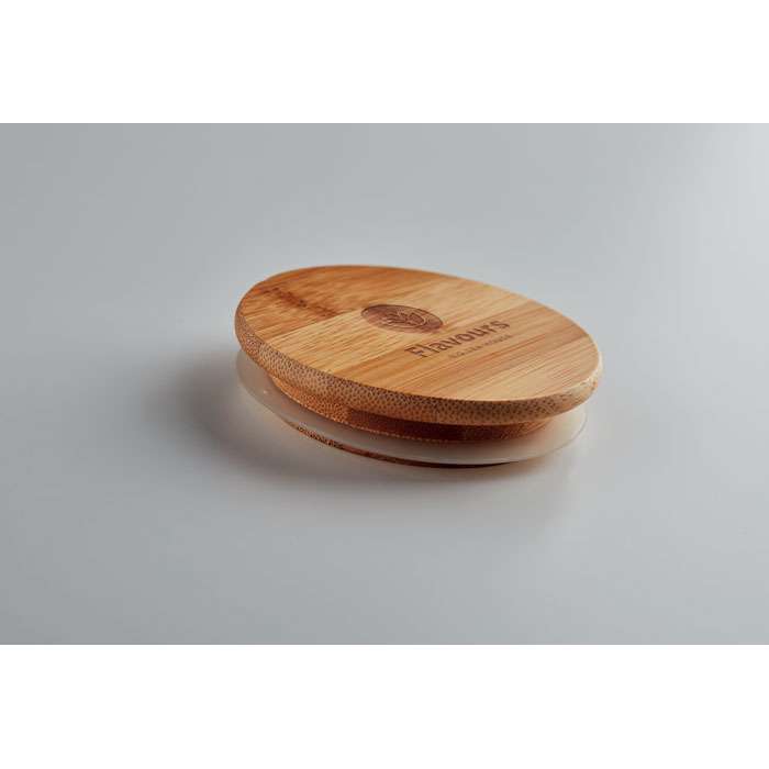 Double wall glass with bamboo lid 450ml