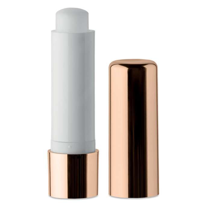 Natural lip balm in UV metallic finish