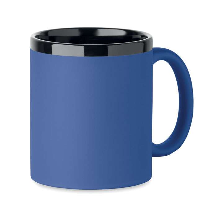 Ceramic mug with soft touch coating