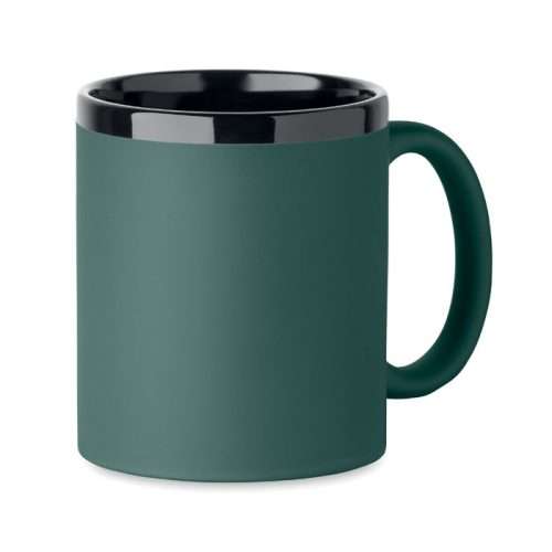 Ceramic mug with soft touch coating