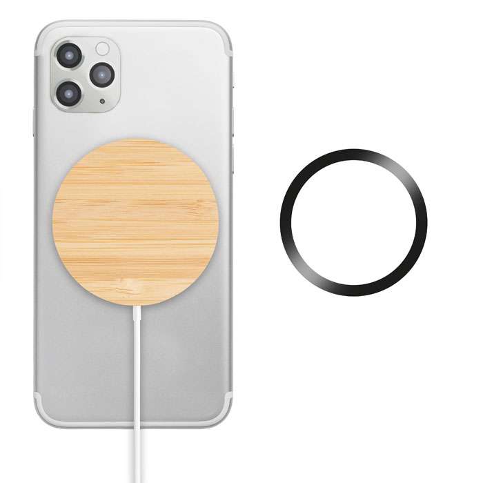 Magnetic bamboo wireless charger