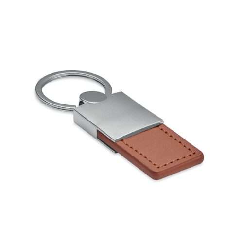 Metal and PU leather keyring