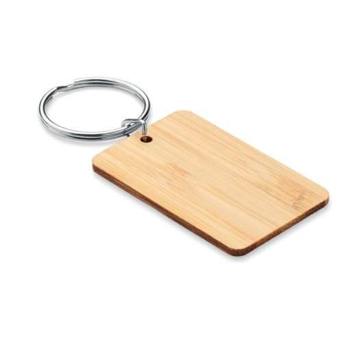 Rectangular bamboo keyring