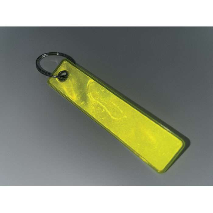 Reflective remove before flight keyring