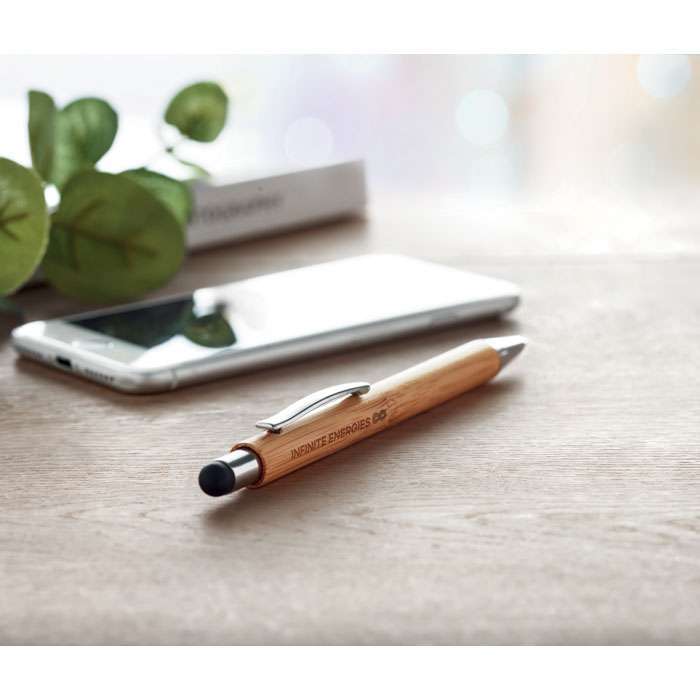Bamboo ball pen with stylus
