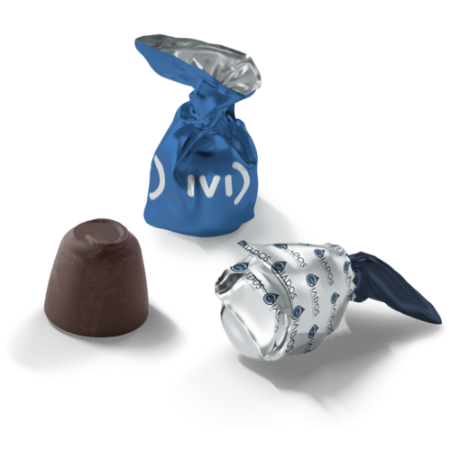Chocolate in top twist printed wrapper