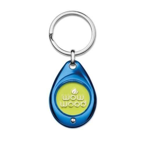 Custom drop shape trolley token keyring