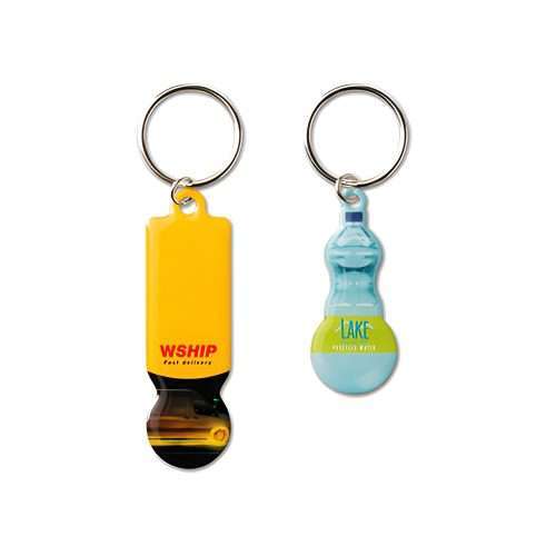 Custom shape aluminium token keyring