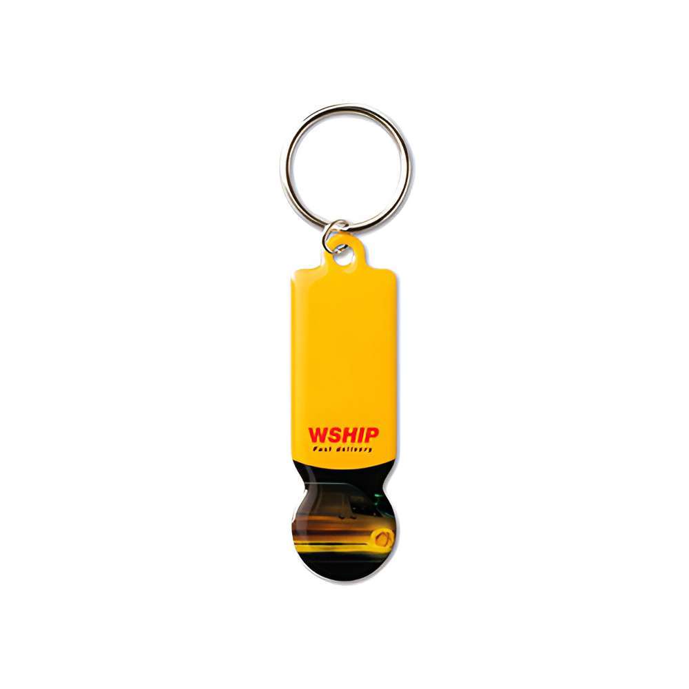 Custom shape aluminium token keyring