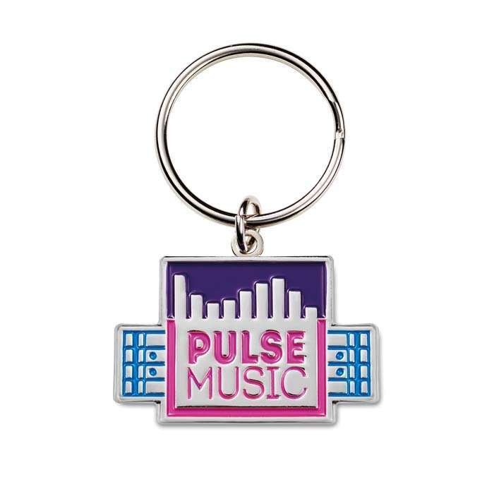 Custom shape keyring with soft enamel logo