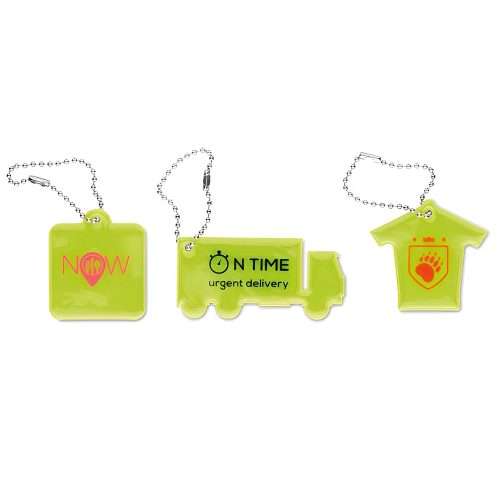 Custom shape reflective keyring