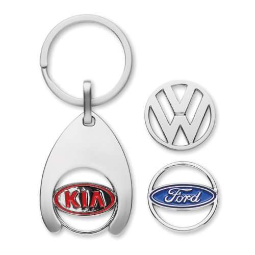 Custom trolley token keyring with holder