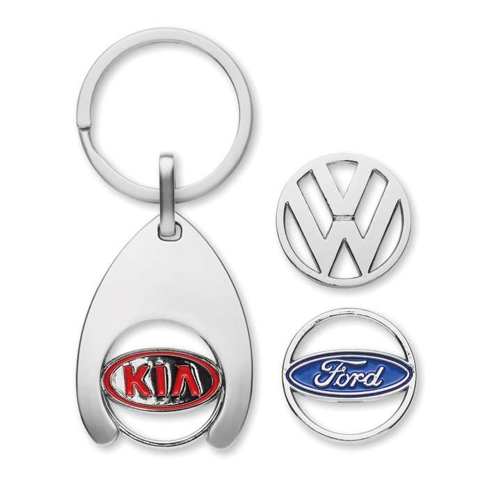 Custom trolley token keyring with holder