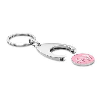 Custom trolley token keyring with holder