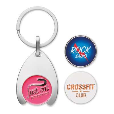 Custom trolley token keyring with holder