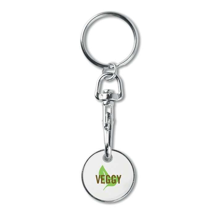 Metal keyring trolley euro token