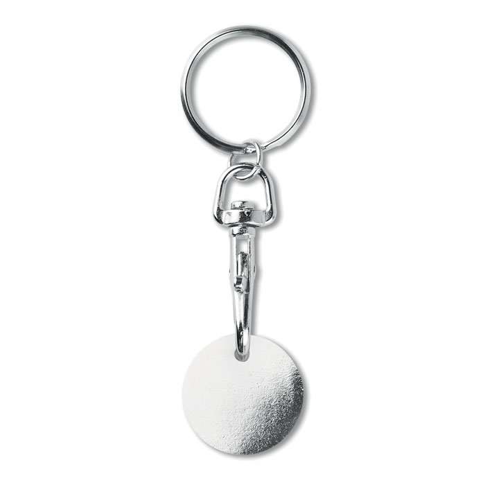 Metal keyring trolley euro token