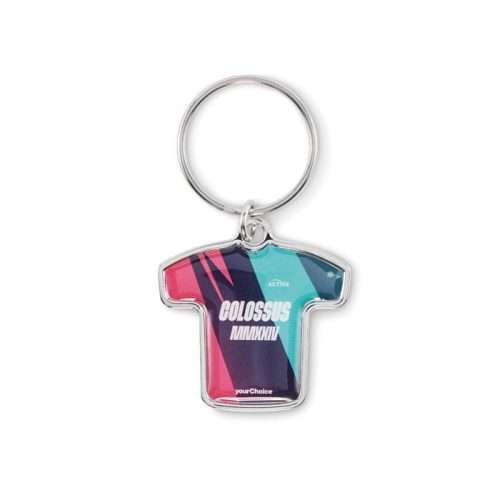 Sports jersey shaped iron domed keyring