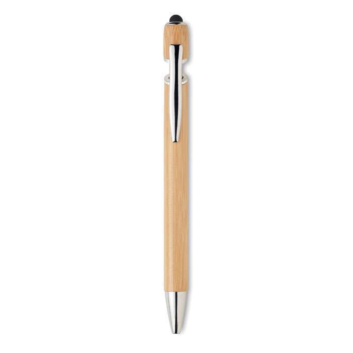 Stylus bamboo push button pen