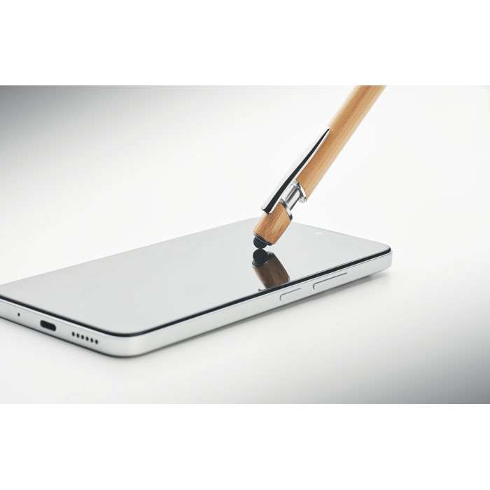 Stylus bamboo push button pen