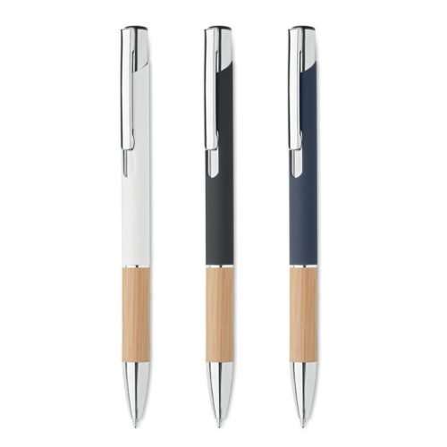 Aluminium pen with bamboo grip