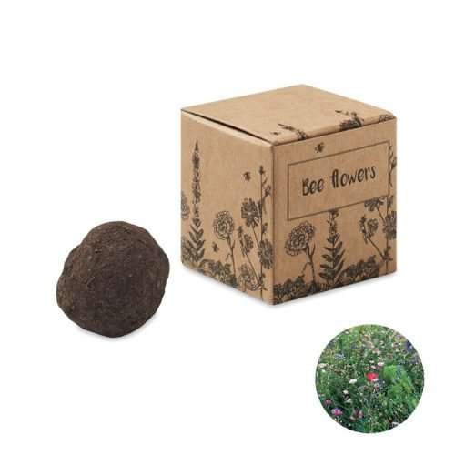 Promotional bee flower bomb seed growing kit in carton box