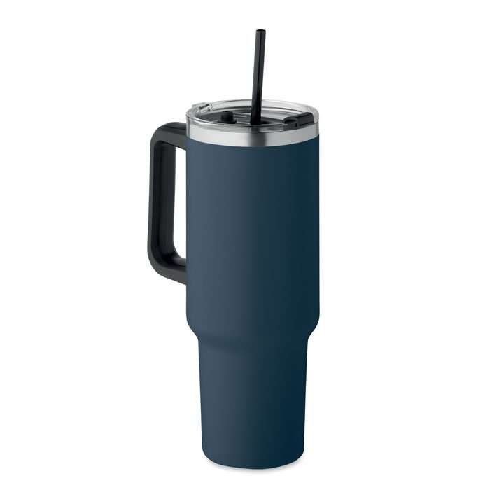 Promotional 1200ml insulated tumbler with straw and handle